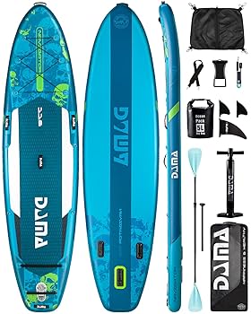 【新品】パドルボード・サップボード　11フィート　幅35インチ　青 Amazon | DAMA (ダマ) 空気注入式 SUP 35 ワイドスタンドアップ